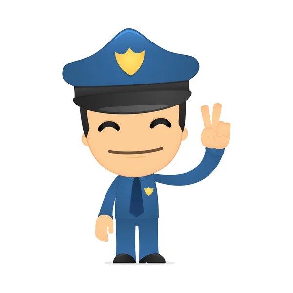 Grappige cartoon politieagent — Stockvector