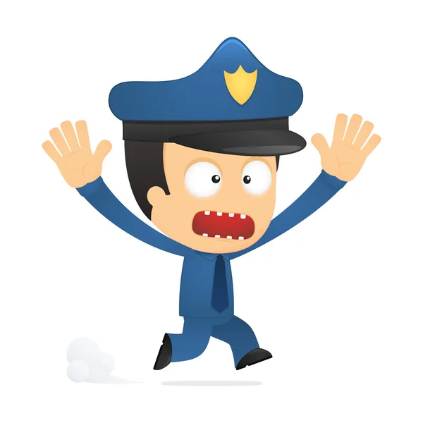 Komik karikatür polis — Stok Vektör