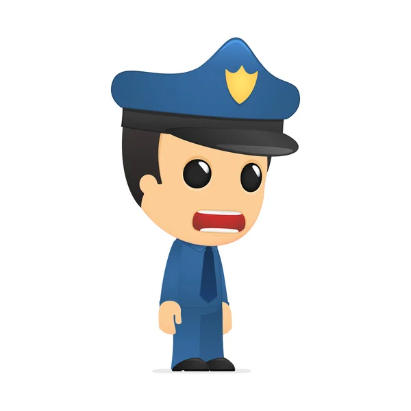 Divertido policía de dibujos animados — Vector de stock