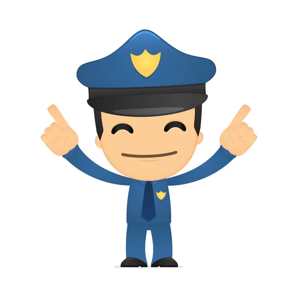 Funny cartoon policeman — Stock Vector