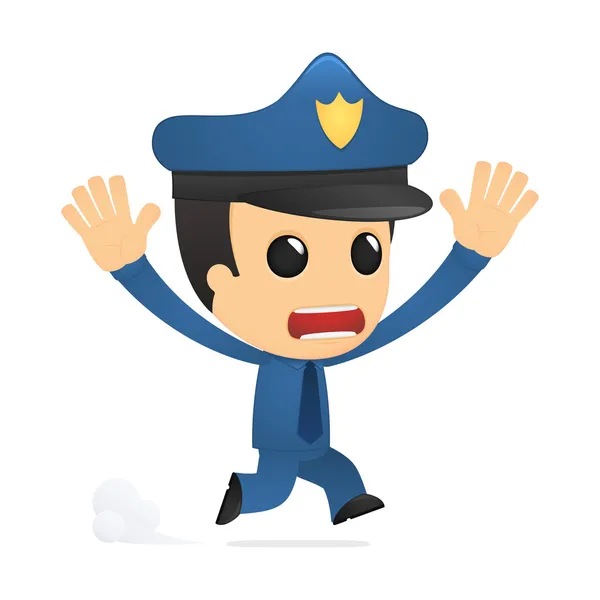 面白い漫画の警官 — ストックベクタ