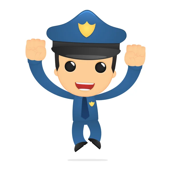Divertente poliziotto cartone animato — Vettoriale Stock