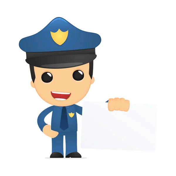 Кумедний мультфільм поліцейський — стоковий вектор