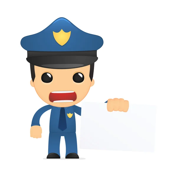 Grappige cartoon politieagent — Stockvector