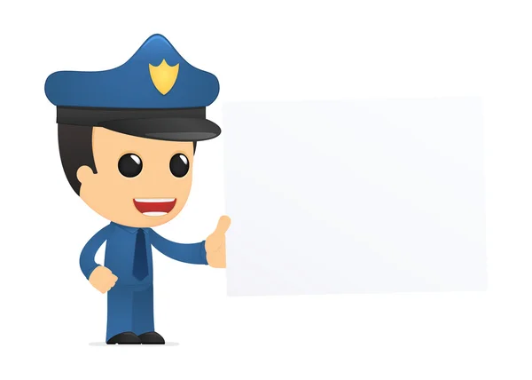 Drôle dessin animé policier — Image vectorielle
