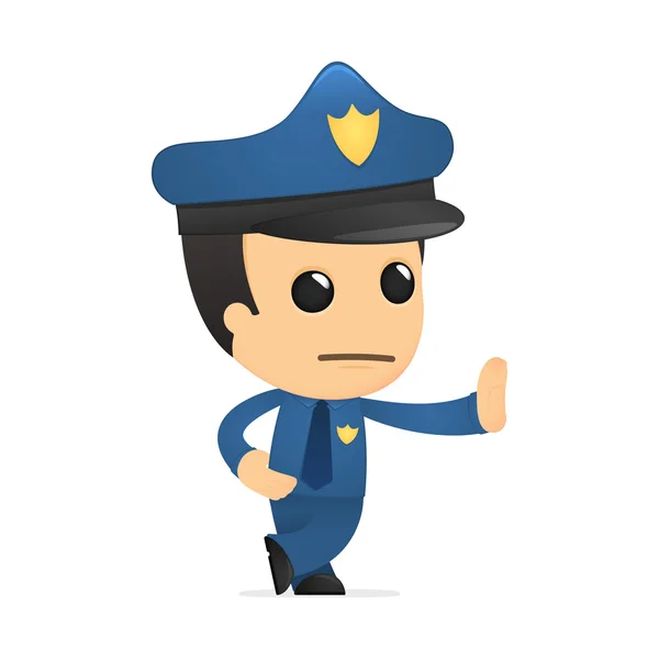 Смешной мультяшный полицейский — стоковый вектор