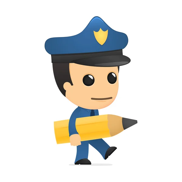 Divertido policía de dibujos animados — Vector de stock