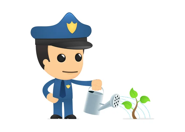Śmieszne kreskówka policjanta — Wektor stockowy