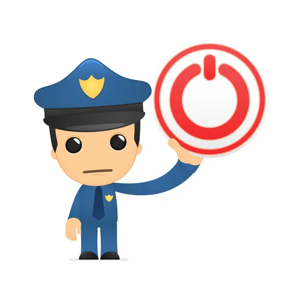 Divertido policía de dibujos animados — Vector de stock