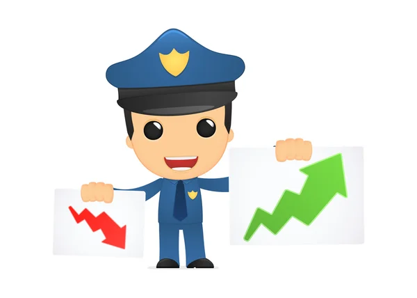Funny cartoon policeman — Stock Vector