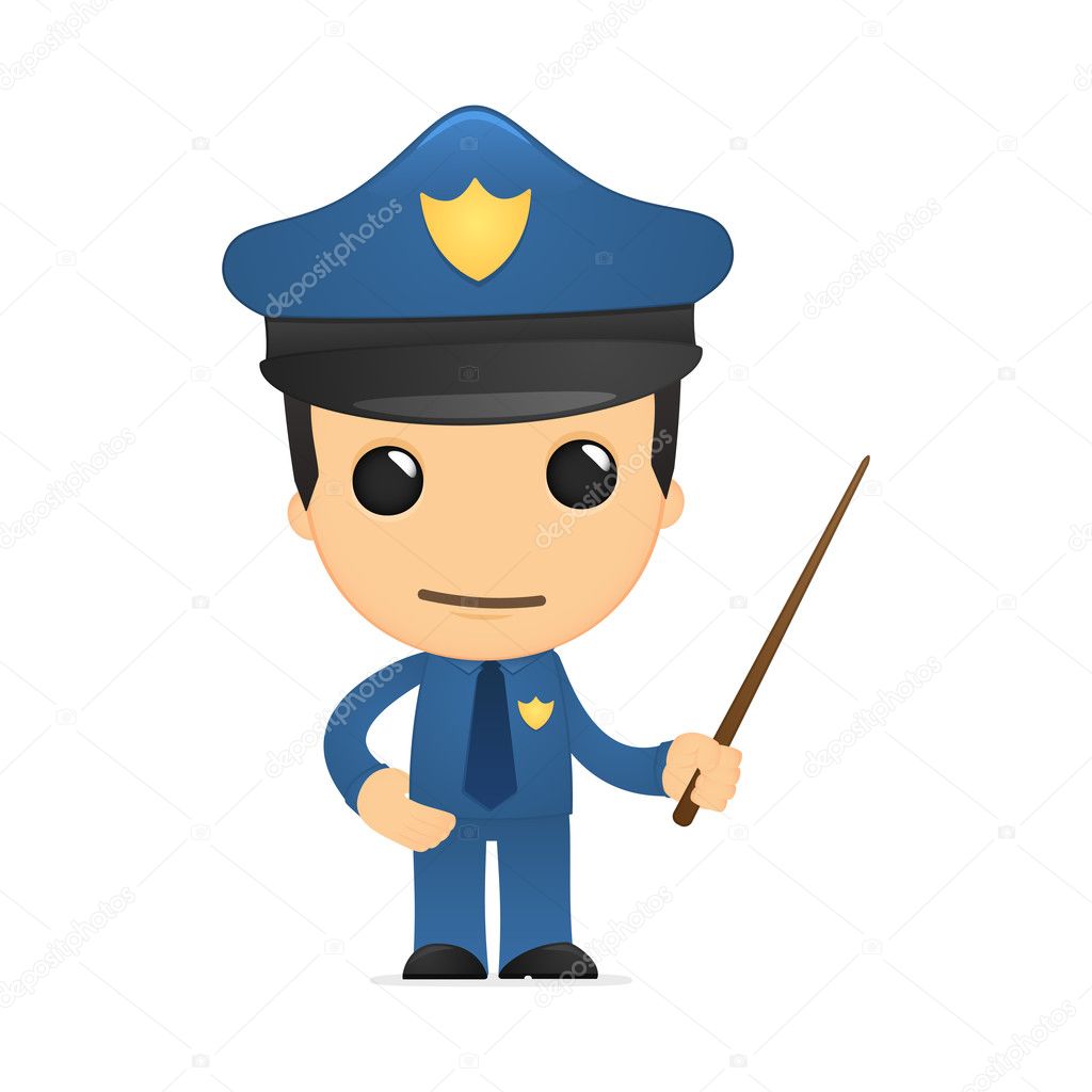 Funny cartoon policeman