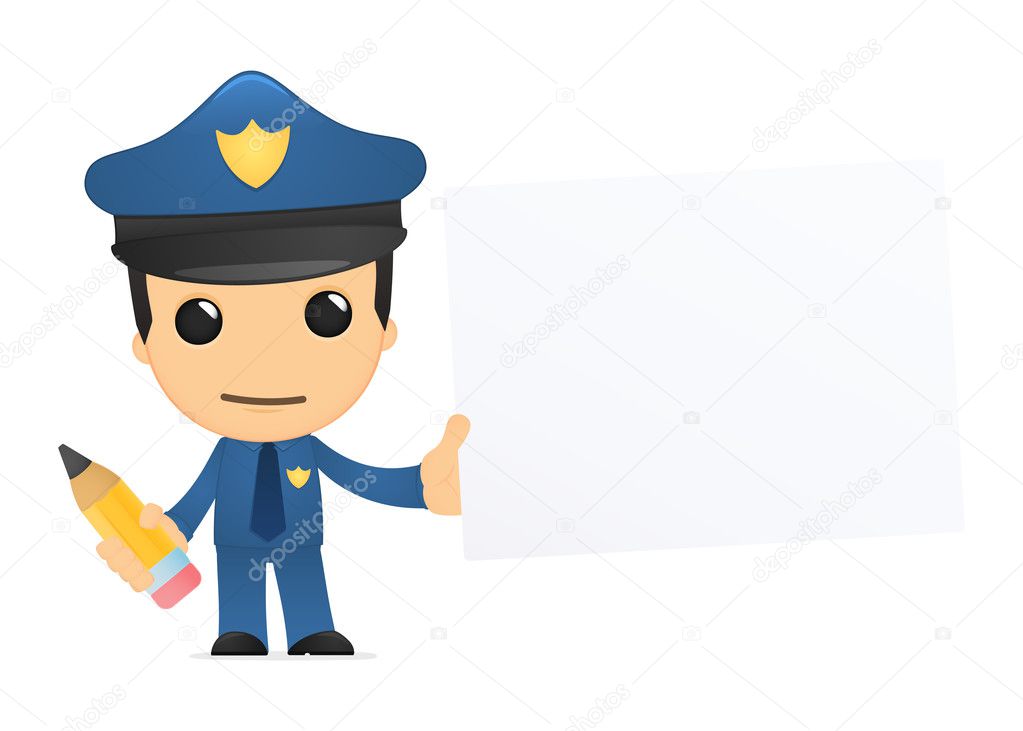 Funny cartoon policeman Stock Vector Image by ©artenot #10924601