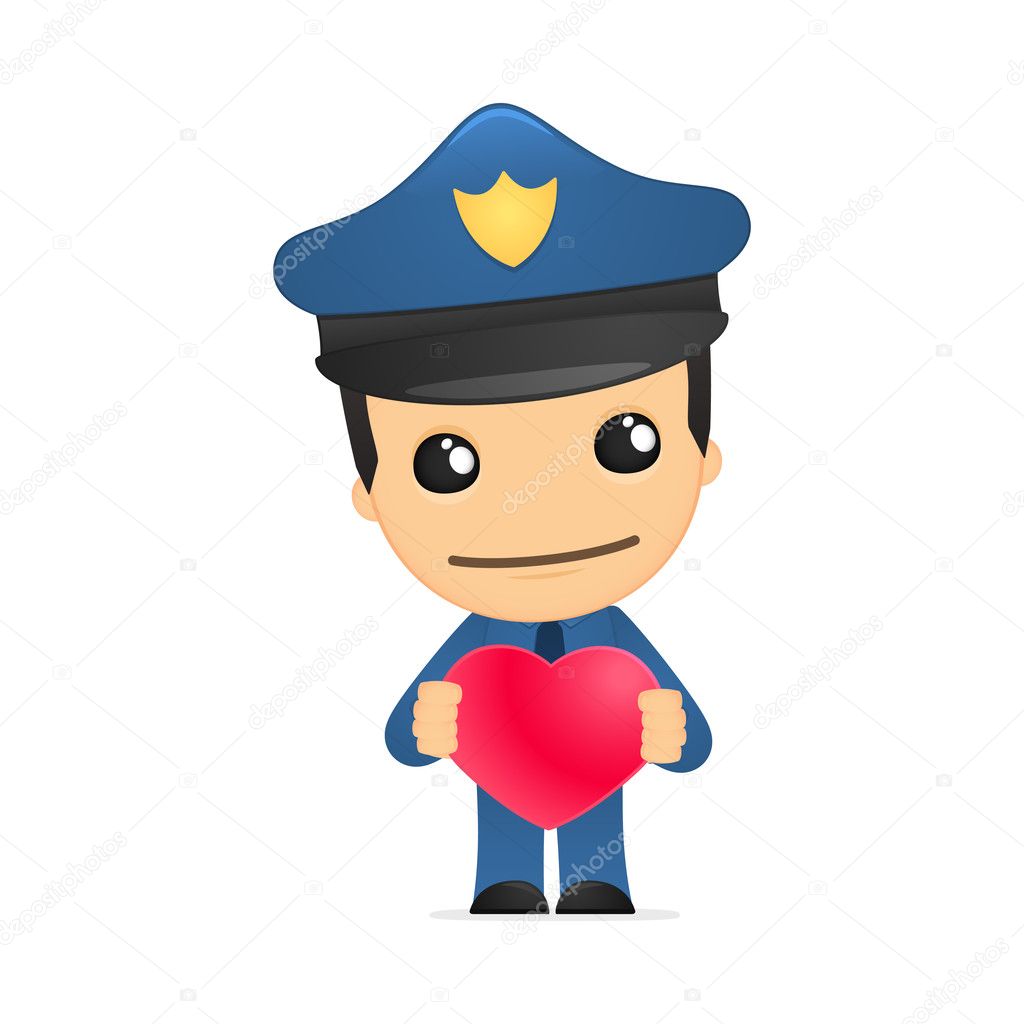 Funny cartoon policeman