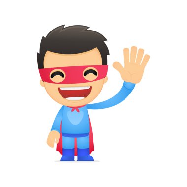 Funny cartoon superhero clipart