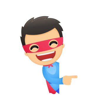 Funny cartoon superhero clipart