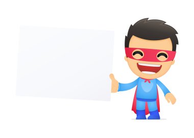 Funny cartoon superhero clipart