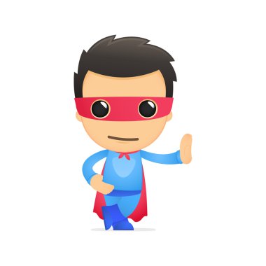 Funny cartoon superhero clipart