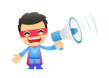 Funny cartoon superhero clipart