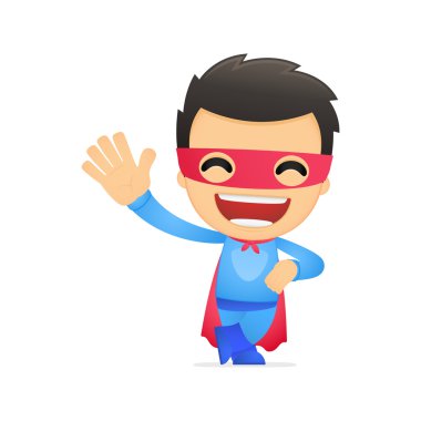 Funny cartoon superhero clipart