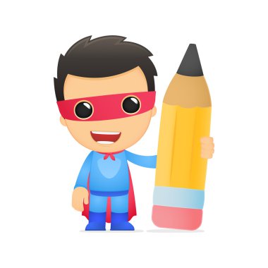 Funny cartoon superhero clipart