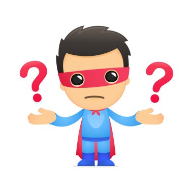 Funny cartoon superhero clipart