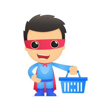 Funny cartoon superhero clipart