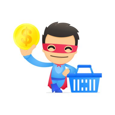 Funny cartoon superhero clipart