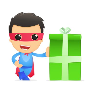 Funny cartoon superhero clipart