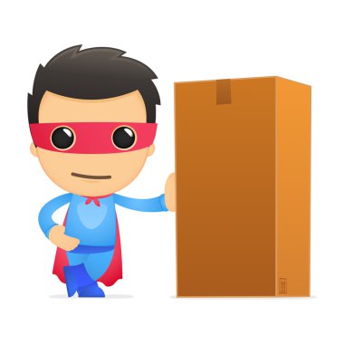 Funny cartoon superhero clipart