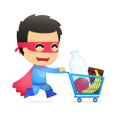 Funny cartoon superhero clipart