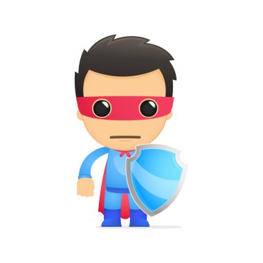 Funny cartoon superhero clipart