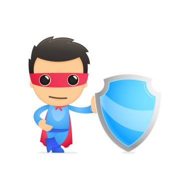 Funny cartoon superhero clipart