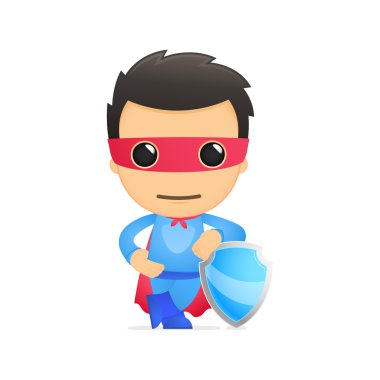 Funny cartoon superhero clipart