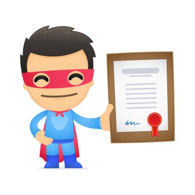 Funny cartoon superhero clipart