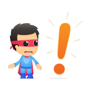 Funny cartoon superhero clipart