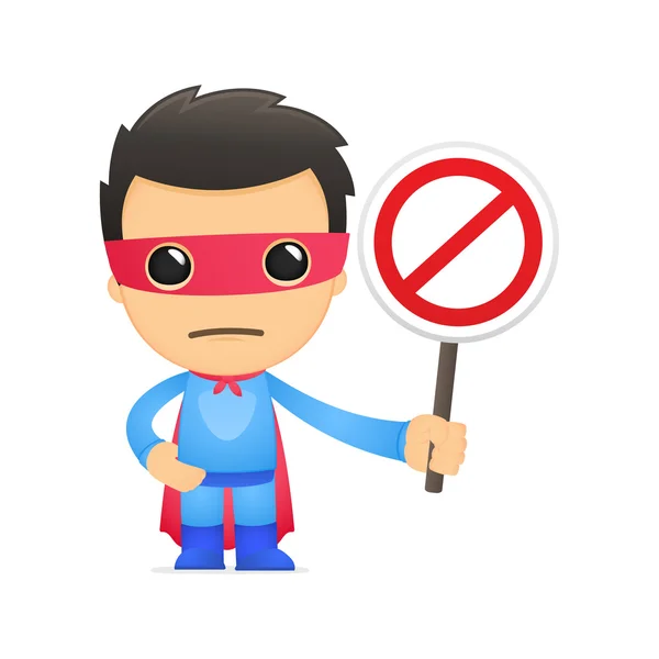 Drôle de dessin animé super-héros — Image vectorielle