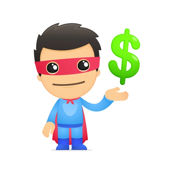 Funny cartoon superhero — Stock Vector