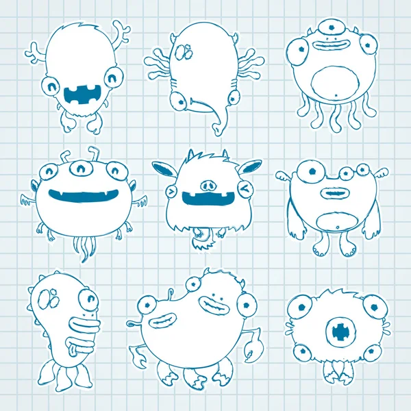 Monstres drôles — Image vectorielle