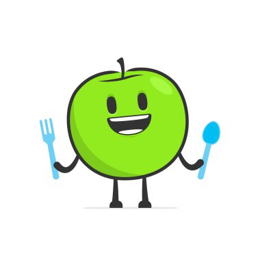 Funny cartoon apple clipart