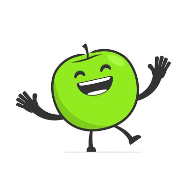 Funny cartoon apple clipart