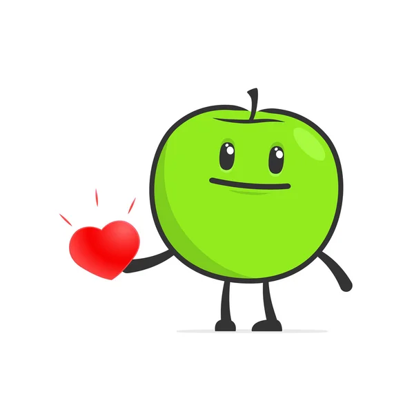 Rolig tecknad apple — Stock vektor