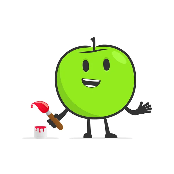 Смешное мультяшное яблоко — стоковый вектор