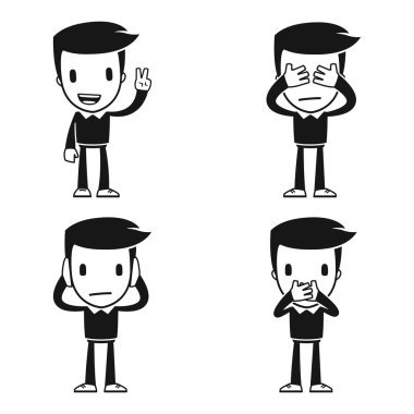 Funny cartoon helper man clipart