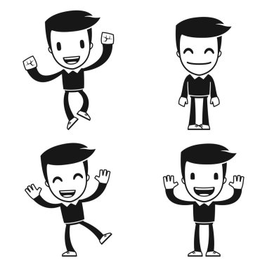 Funny cartoon helper man clipart