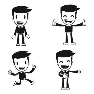 Funny cartoon helper man clipart