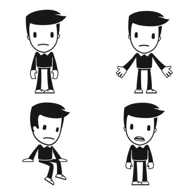 Funny cartoon helper man clipart