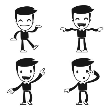 Funny cartoon helper man clipart