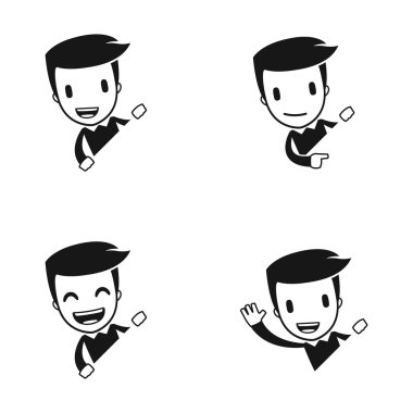 Funny cartoon helper man clipart