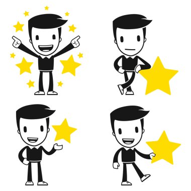 Funny cartoon helper man clipart