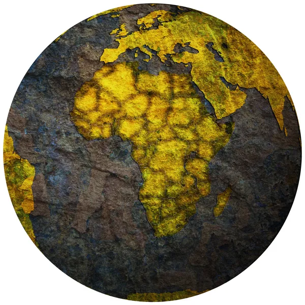 在全球地图上的非洲国家领土 — 图库照片